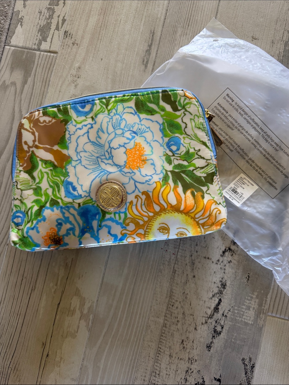 Lilly Pulitzer Multicolor Floral & Sun double Cosmetic Pouch
